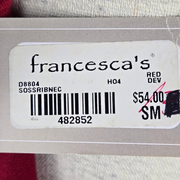 Buttons Size S Red Fit & Flare Dress Sequins Embroidery Textured Cap Sleeve NWT - Picture 15 of 16